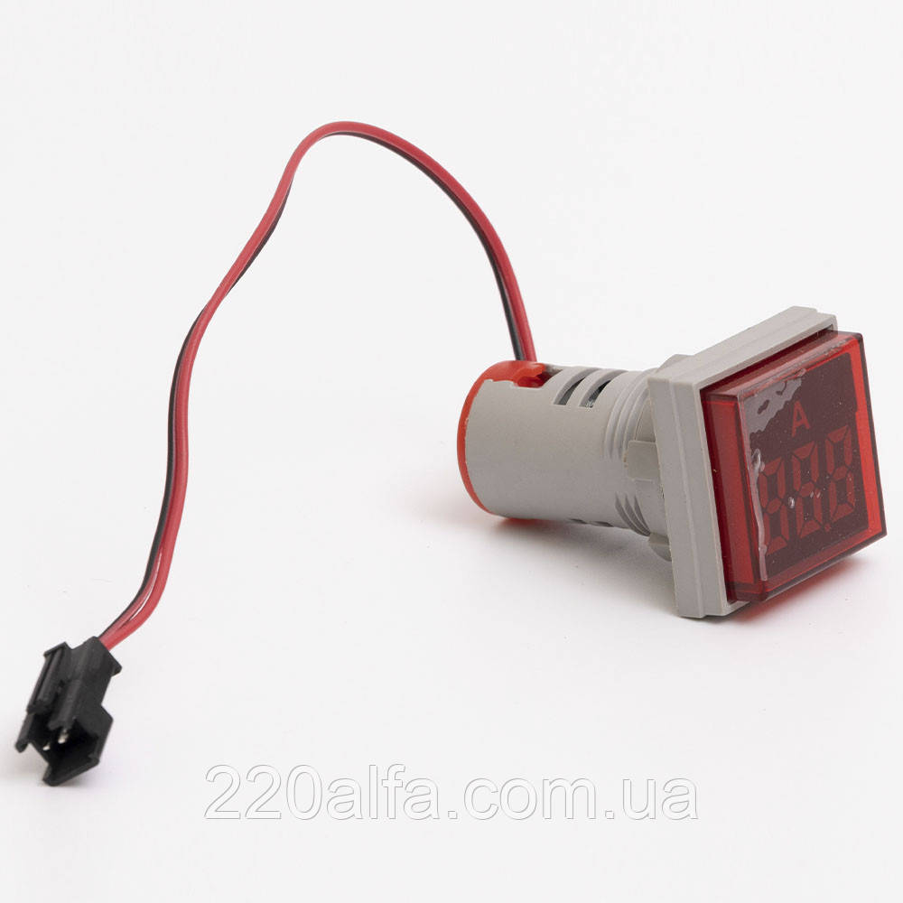 Світлодіодний амперметр AD22-FDAM 0-100A, квадрат, червоний TAKEL, фото 1