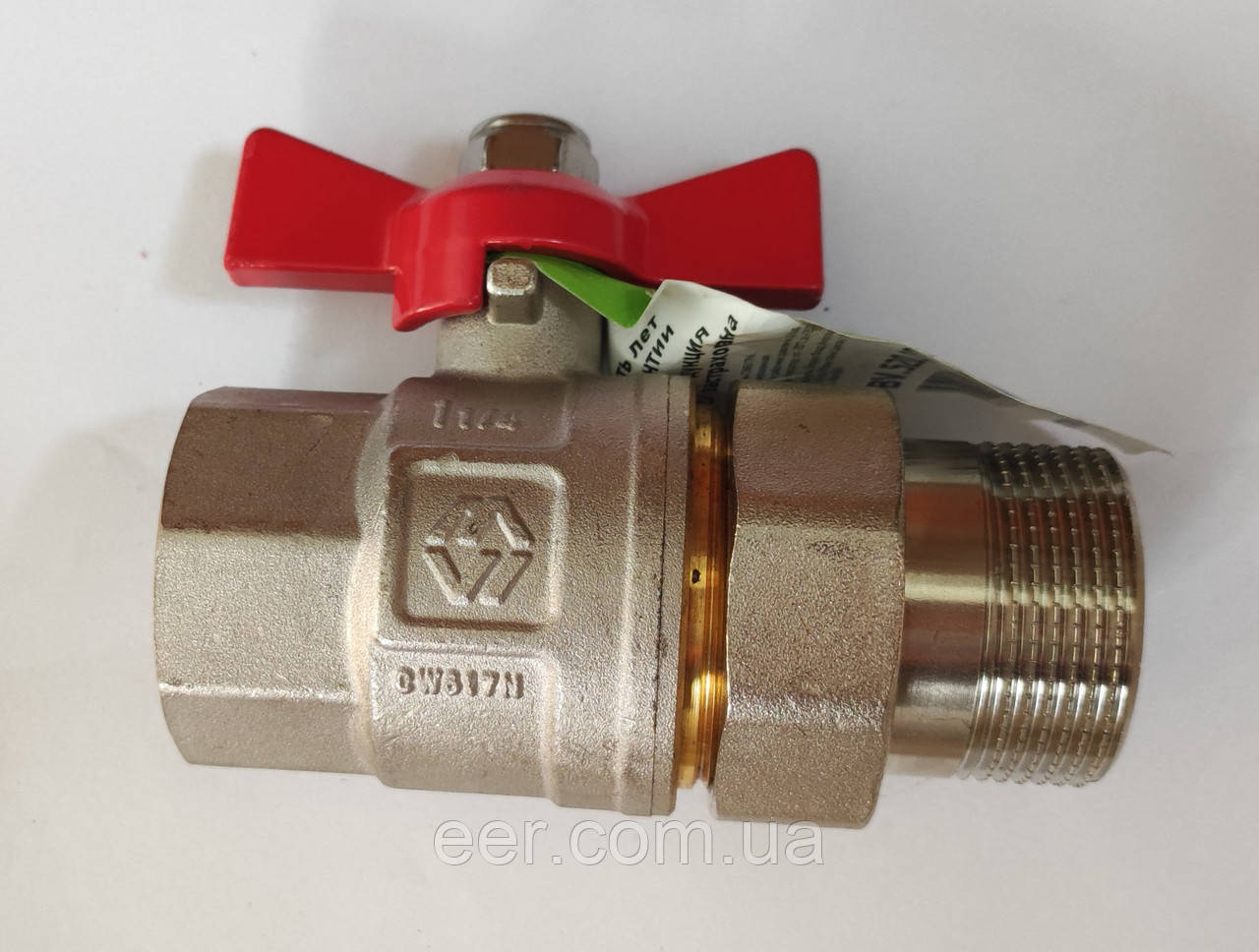 Кран кульовий прямий з американкою ПОВНОПРОХІДНИЙ MVI 1 1/4"