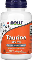 Таурин амінокслота NOW Taurine 500 mg 100 кап