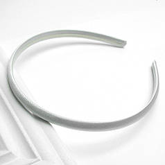 Обруч для волосся в атласі, білий, 1 см