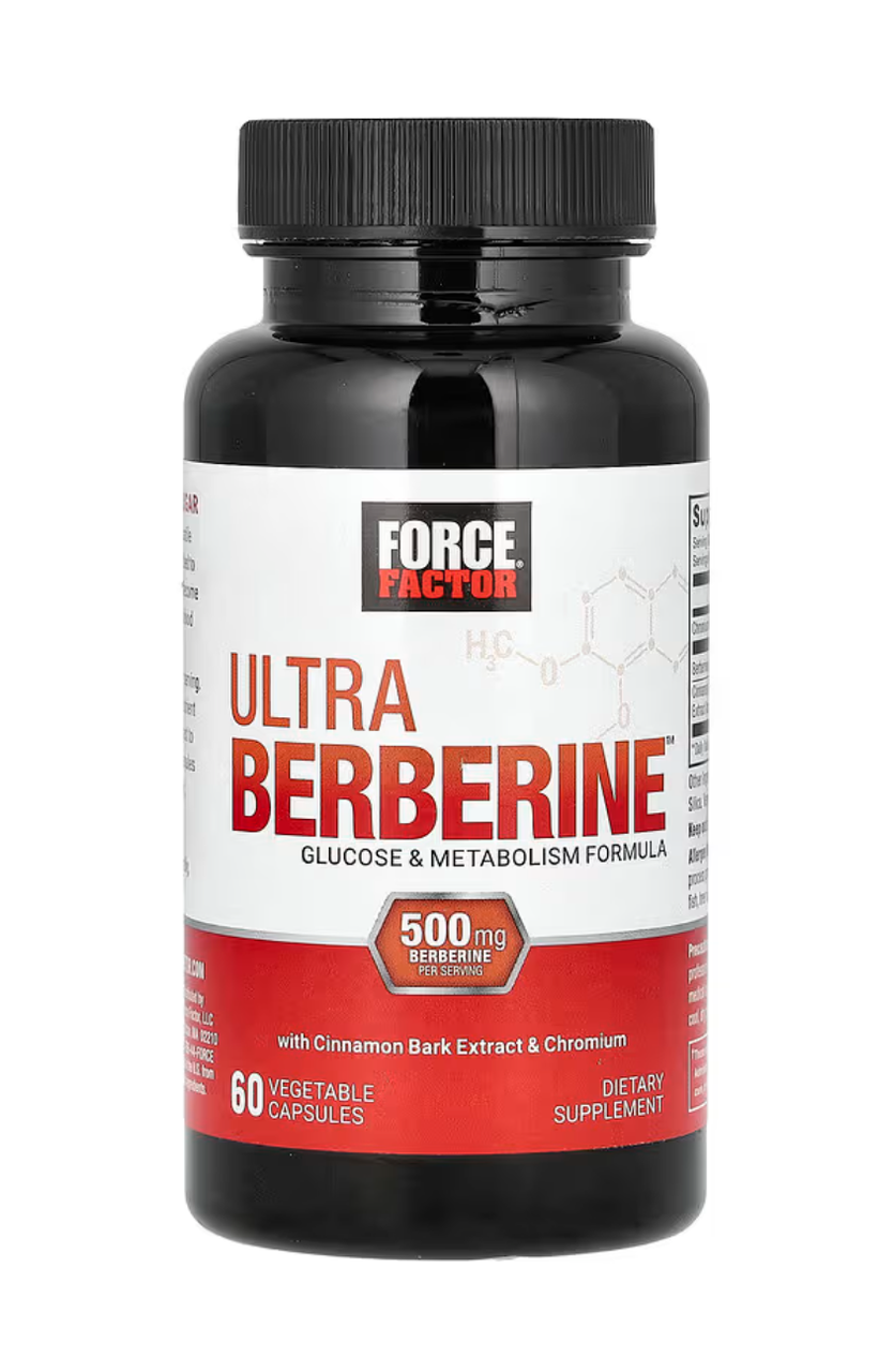 Force Factor Ultra Berberine Glucose & Metabolism Formula 500 mg 60 Vegetable Capsules