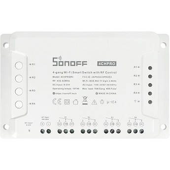 Розумний 4-канальний перемикач Wi-Fi Sonoff з керуванням RF433MHz