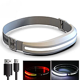 Ліхтарик налобний на голову акумуляторний повязка налобник потужний Led-ліхтар з зарядкою USB легкий з червоним світлом, фото 3