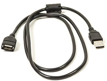 Кабель PowerPlant USB 2.0 AF – AM, 1.0 м, One ferrite