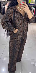 Молодіжний леопардовий костюм-двійка, кольори в асортименті, штани та кофта
