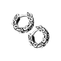 Унісекс сережки Геометрія зі срібла - пара абстрактних сережок із шипами, ручна робота