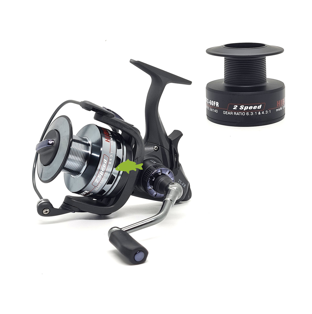 Котушка на 2 швидкості Hiboy TS-FR 6000 (9+1bb; 4.3:1 та 6.3:1) з бейтраннером (додаткова шпуля), фото 1