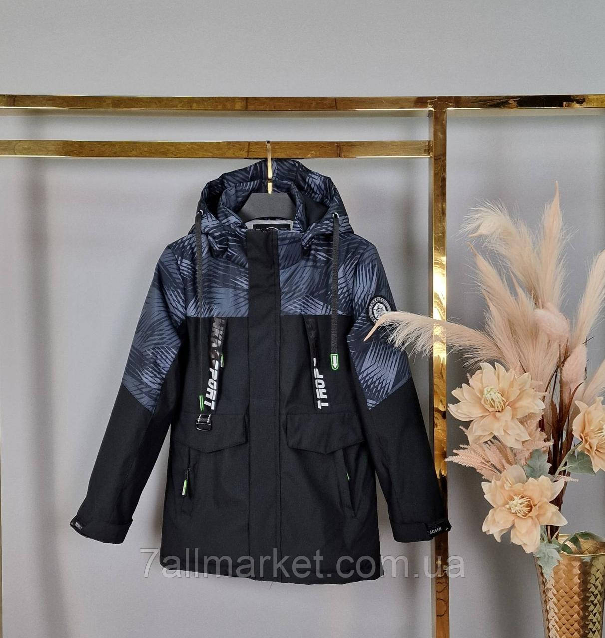 Куртка демісезонна підліткова на хлопчика 140-164 см (3кв) "DFK" гуртом від прямого постачальника