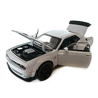 Машинка металева Dodge Challenger SRT Додж сірий звук світло відкр двері багажник капот Автосвіт 1:32, 16*7*5см (AP-1992), фото 5