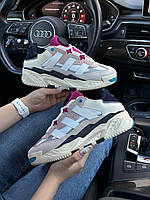 Жіночі кросівки шкіра замша Adidas Niteball Beige Gray Rose W, жіночі кеди Адідас бежеві. Жіноче взуття