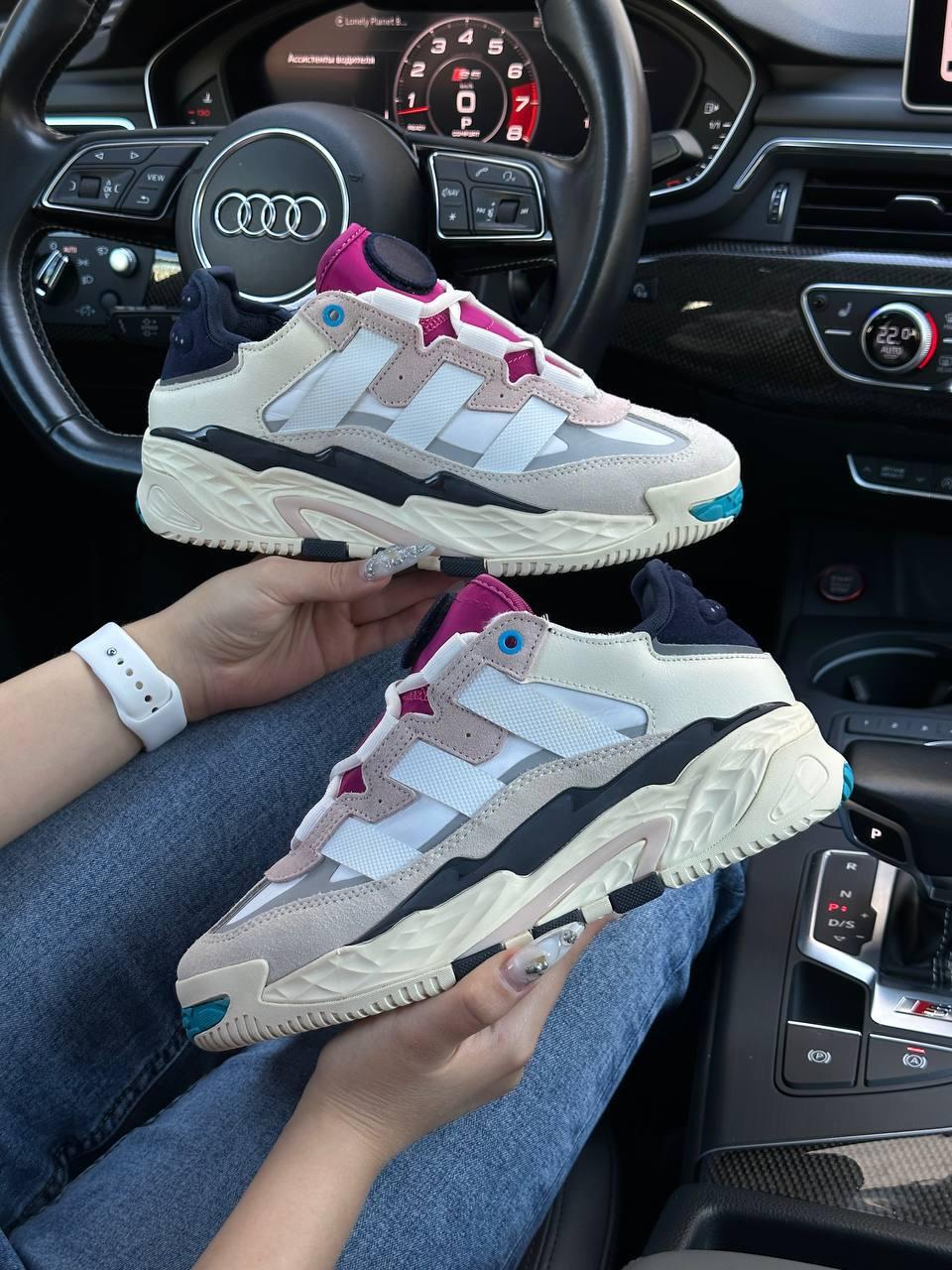 Жіночі кросівки шкіра замша Adidas Niteball Beige Gray Rose W, жіночі кеди Адідас бежеві. Жіноче взуття, фото 1