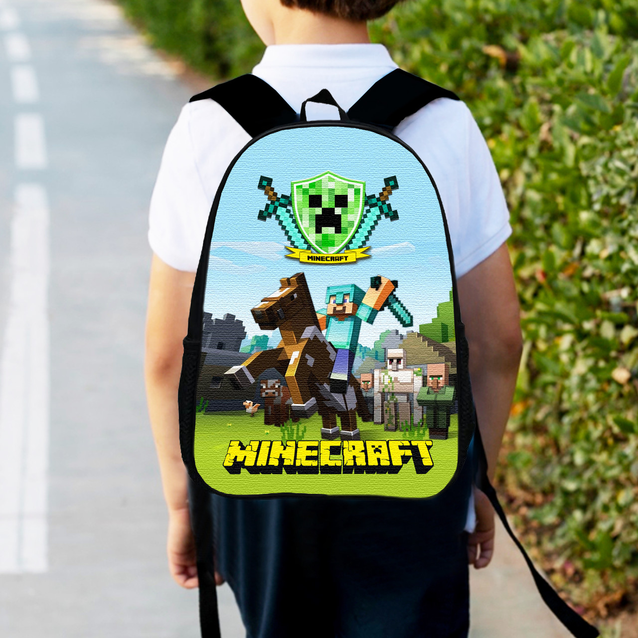 Рюкзак дитячий майнкрафт "Minecraft" 34х27см, міський ранець для хлопчика з принтом (0320)