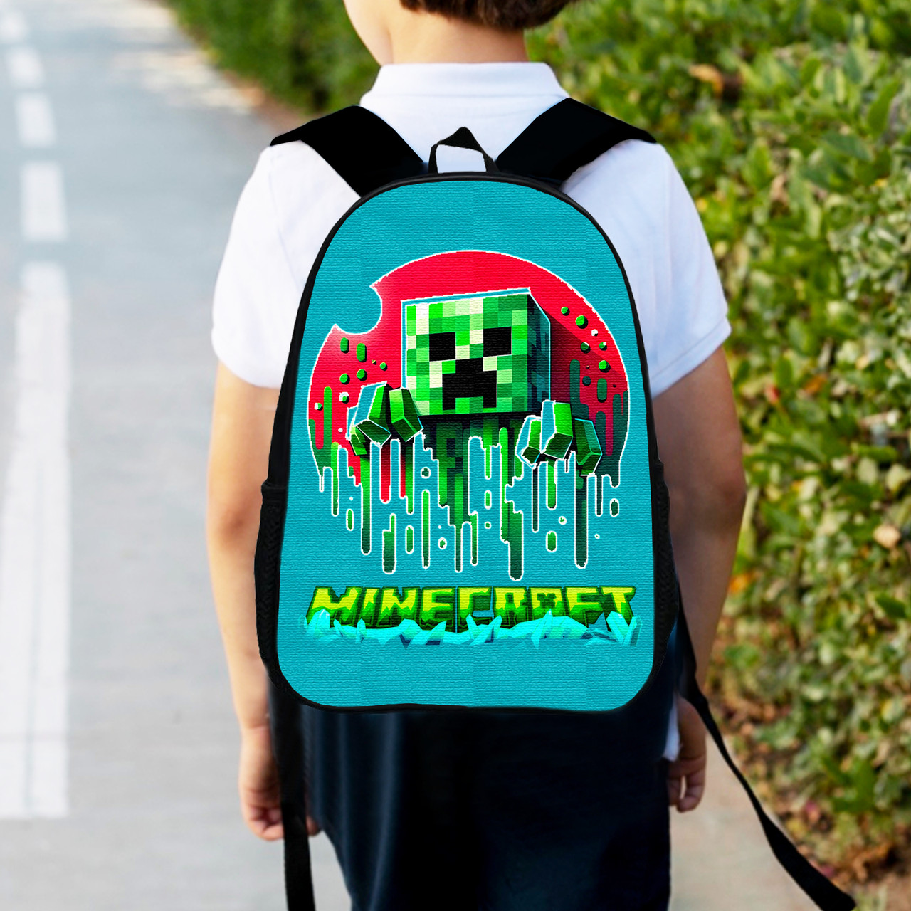 Рюкзак дитячий майнкрафт Кріпер "Minecraft" 34х27см, міський ранець для хлопчика (0529)