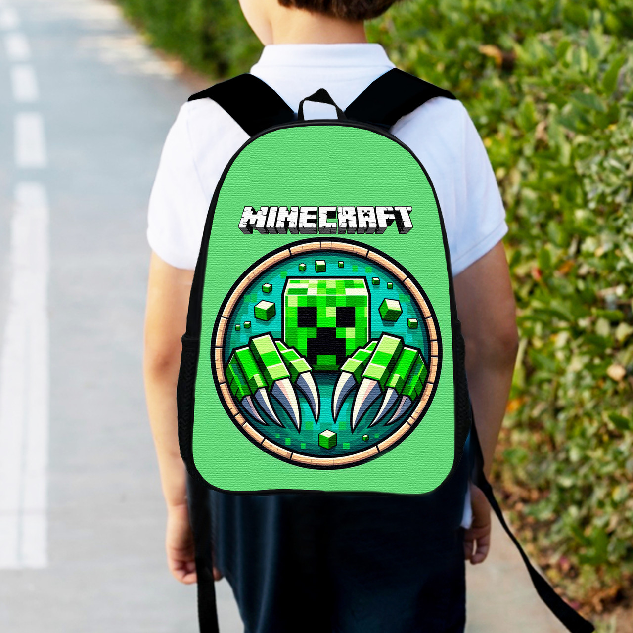 Рюкзак дитячий майнкрафт Кріпер "Minecraft" 34х27см, міський ранець для хлопчика (0535)