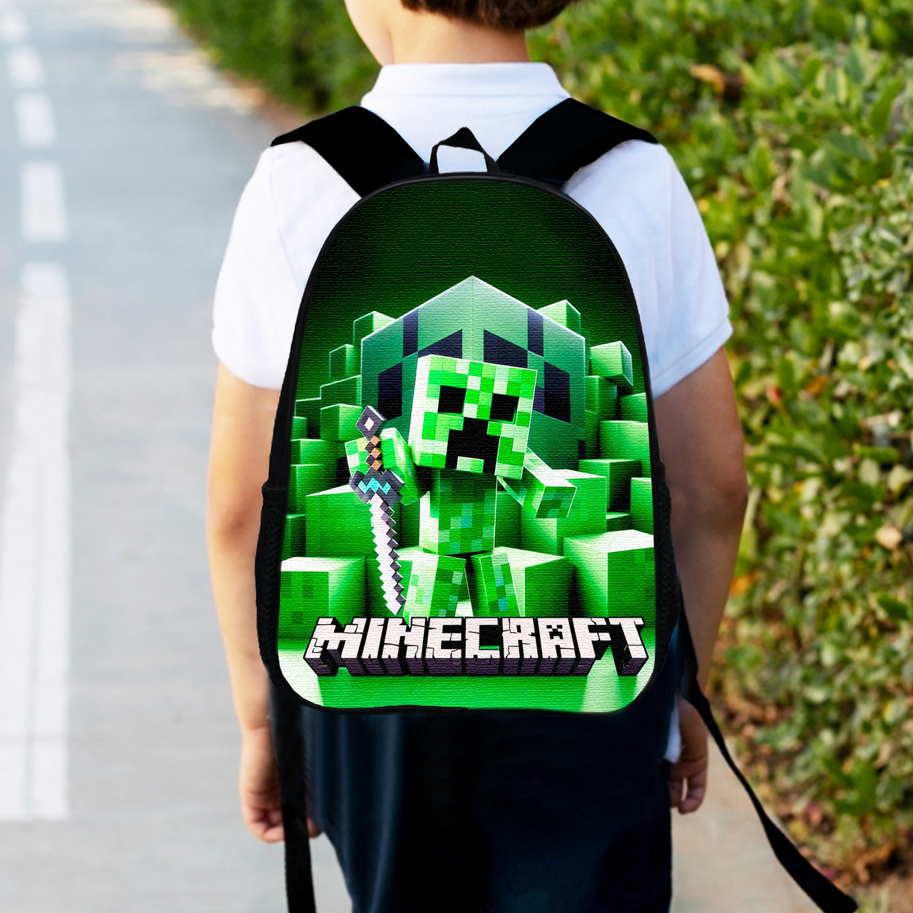 Рюкзак дитячий майнкрафт Кріпер "Minecraft" 34х27см, міський ранець для хлопчика (0536)