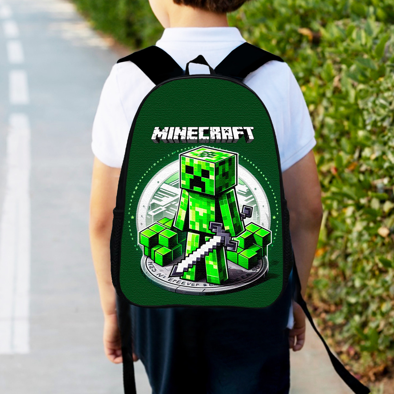 Рюкзак дитячий майнкрафт Кріпер "Minecraft" 34х27см, міський ранець для хлопчика (0537)