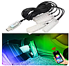 Автомобільна RGB-підсвітка салону з підтримкою програми 4 шт USB, фото 3