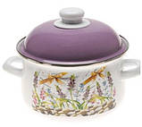 Набір глибоких емальованих каструль із кришками, фото 3