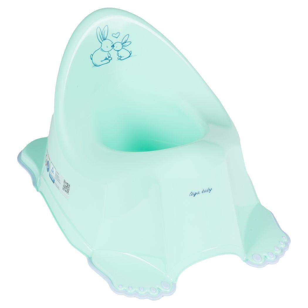 Горщик з антиковзаючим покриттям Tega LITTLE BUNNY Anti slip potty KR-001-105 mint (м'ята), фото 1