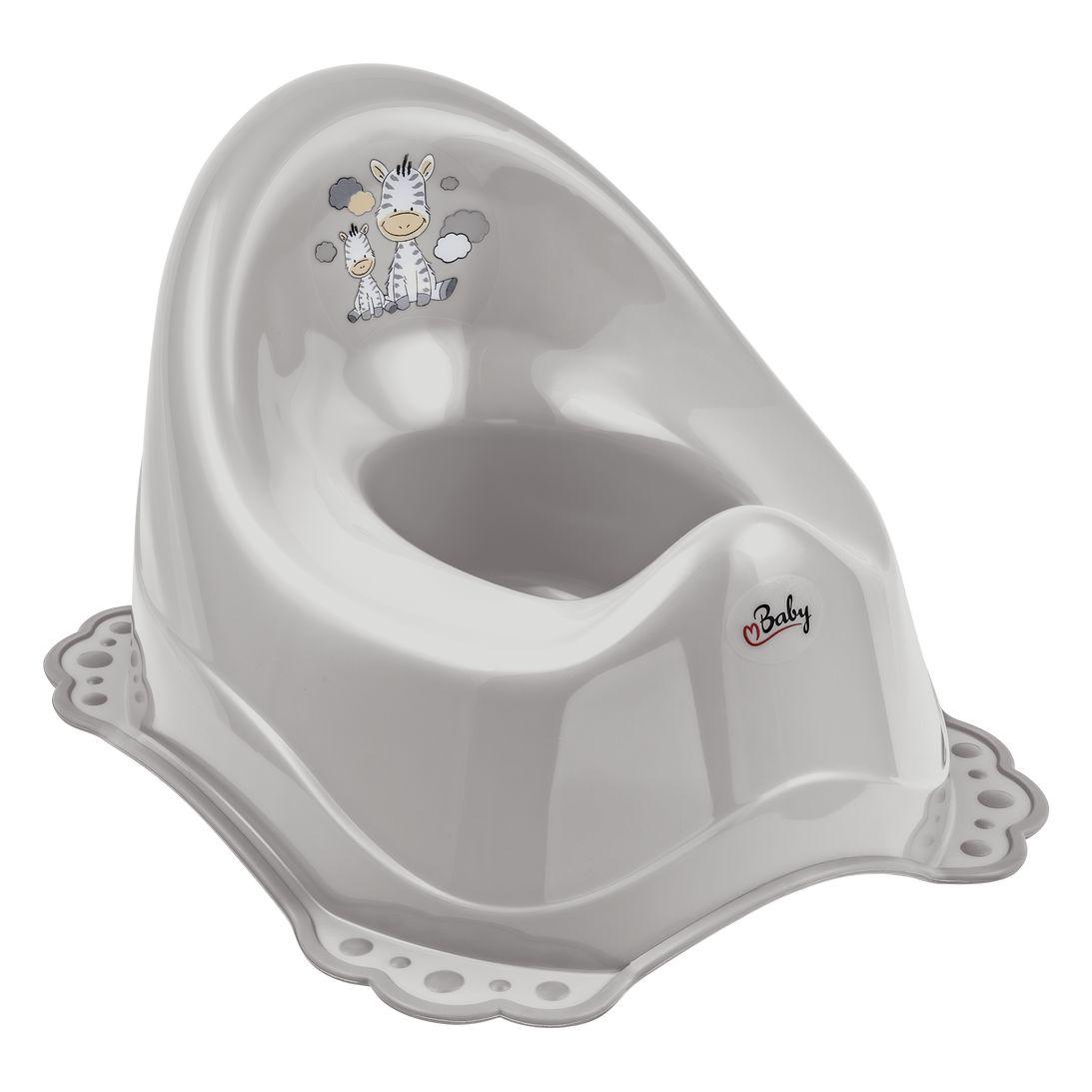 Горщик з антиковзаючим покриттям Maltex Zebra Chamber pot with anti slip rubber 6517_90 gray (сірий), фото 1