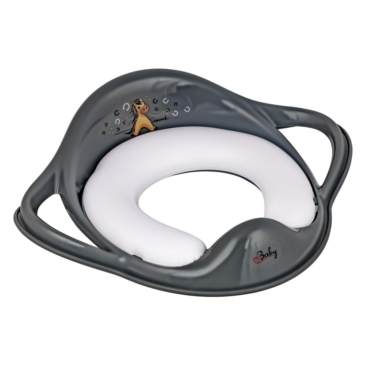 Накладка на унітаз м'яка Maltex Minimal Padded toilet trainer seat - Pony 6130_90 grey (сірий), фото 1