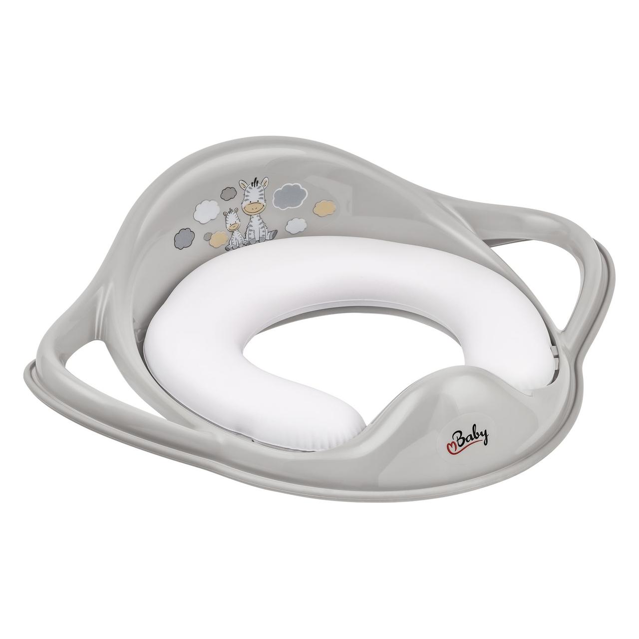Накладка на унітаз м'яка Maltex Zebra Padded toilet trainer seat 6181_90 gray (сірий), фото 1