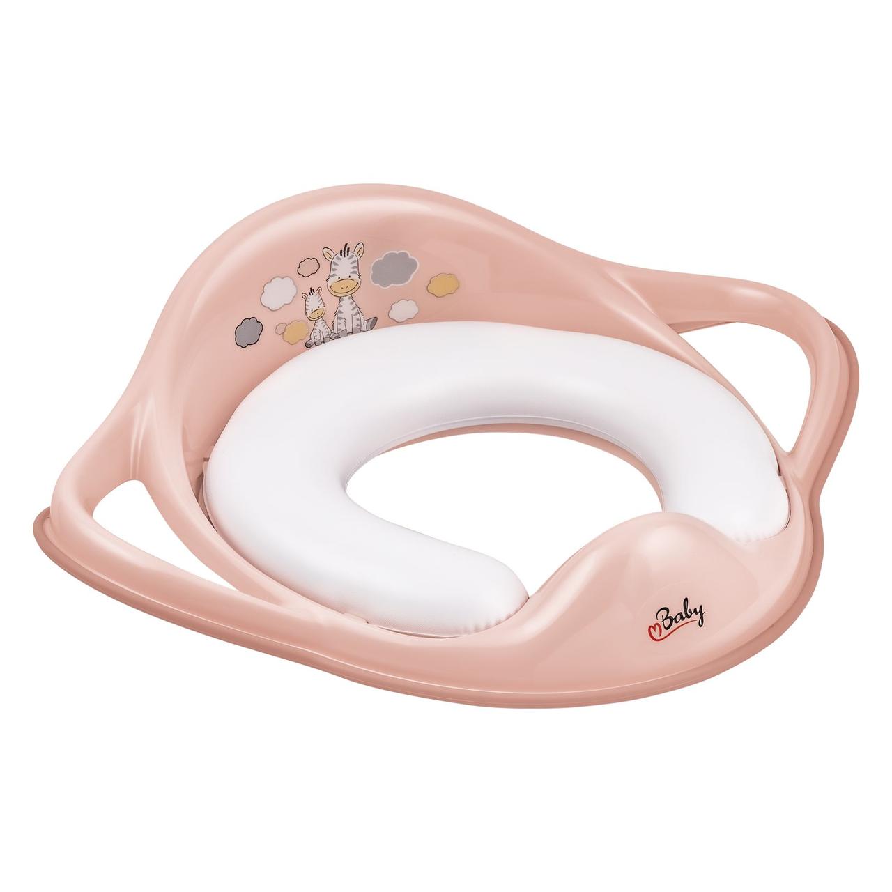 Накладка на унітаз м'яка Maltex Zebra Padded toilet trainer seat 6181_41 pink (рожевий), фото 1