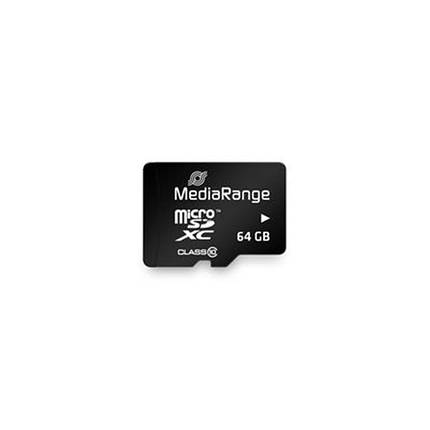 Картка пам'яті MicroSDHC 64 GB Class 10 MediaRange R60/W15MB/s + SD-adapter (MR955), фото 3