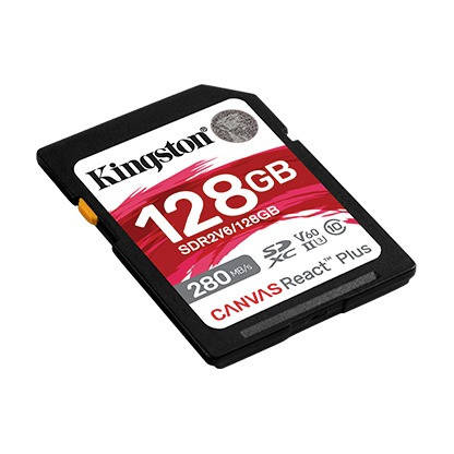 Картка пам'яті SDHC 128 GB UHS-II/U3 Class 10 Kingston Canvas React Plus V60 SD R280/W100MB/s (SDR2V6/128GB), фото 3