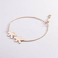 Браслет "Два хлопчика" в жовтому золоті (можлива гравировка) з2089ж MULTISHOP