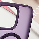 TPU+PC чохол Metal Buttons with MagSafe Colorful HQ Ring для Apple iPhone 14 Pro Max (6.7") Purple, фото 8