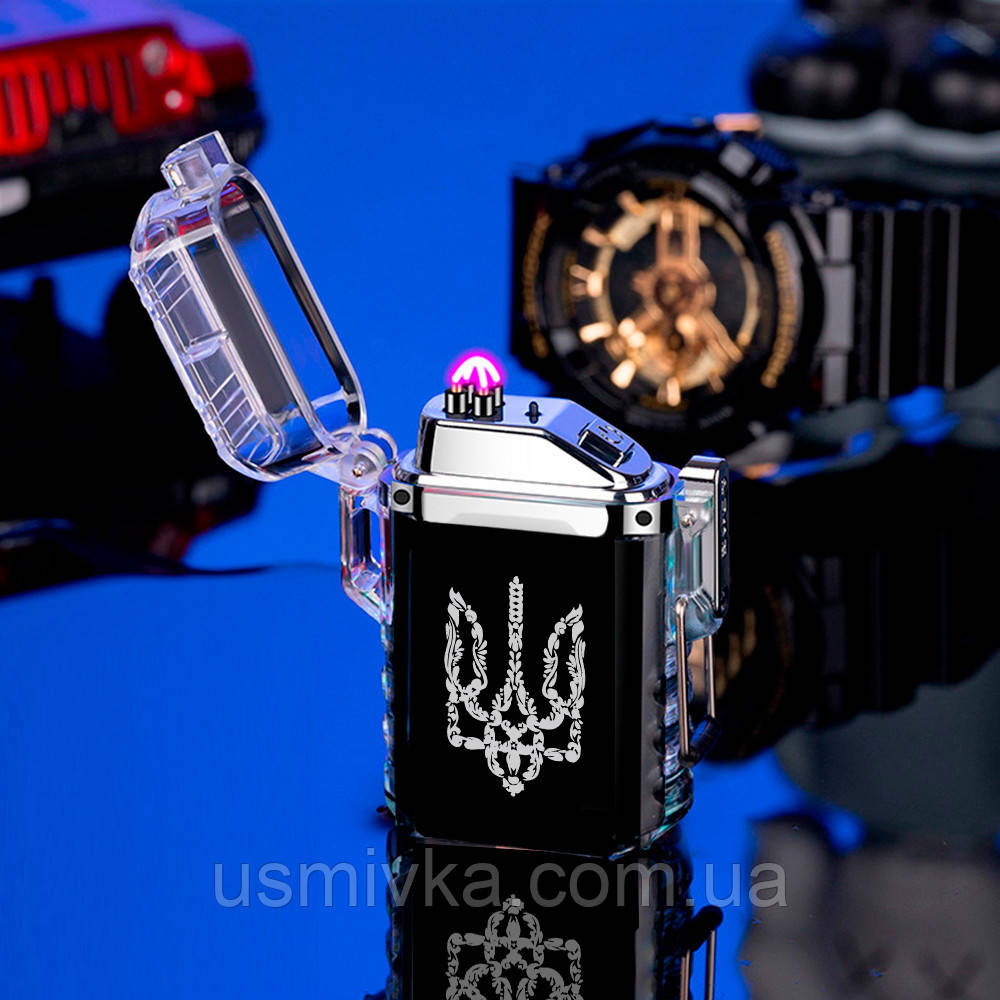 Запальничка usb герб України імпульсна у вологозахисному корпусі US-750U2