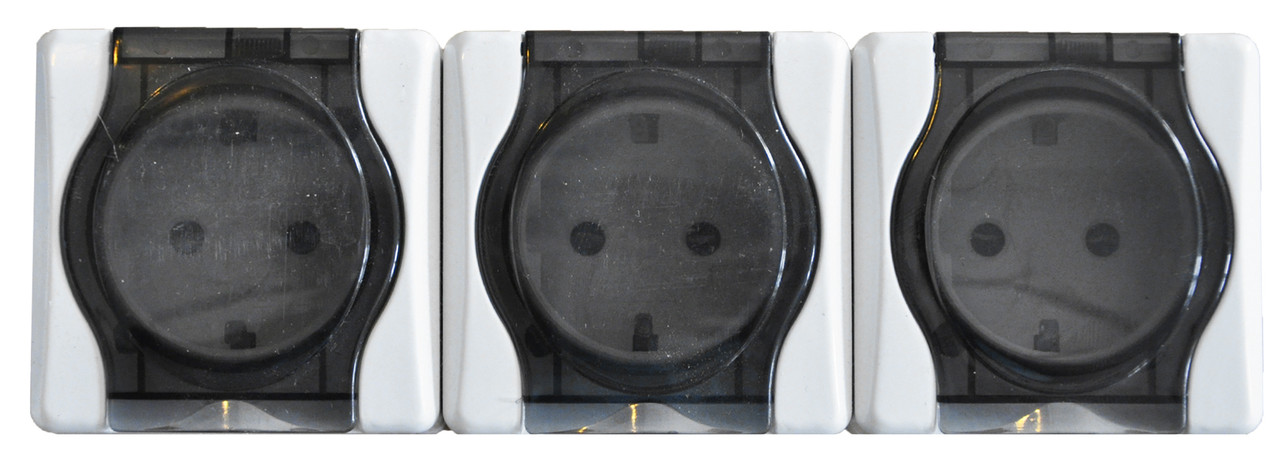 Розетка захищена з кришкою РА 16-У20 -3 потрійна, фото 1