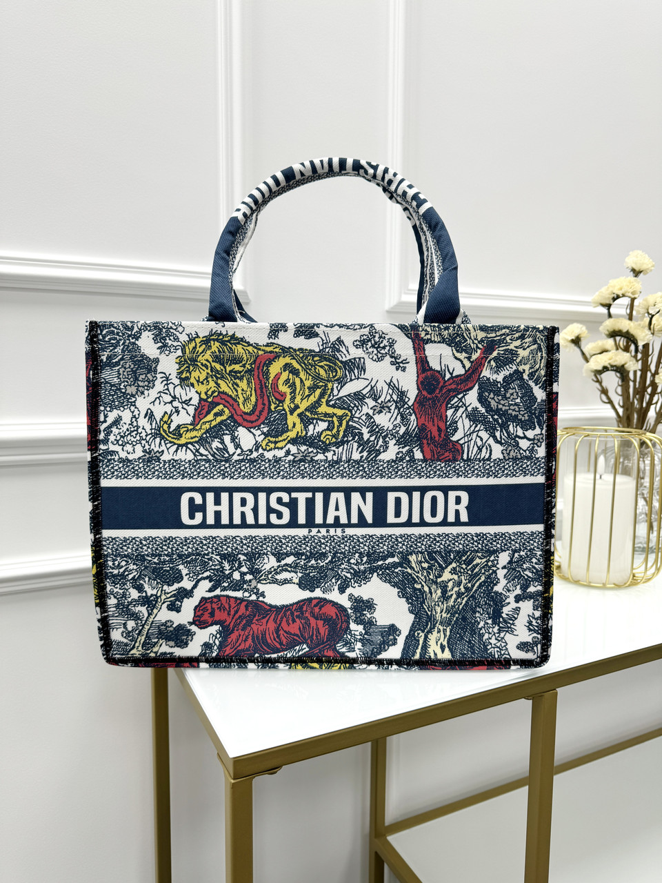 Сумка жіноча Крістіан Діор синій тигр шопер Dior, фото 1