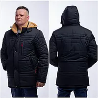 Мужская зимняя утепленная куртка, молодежная, теплая классическая куртка р- 50,52,54,56,58,60 Новинка. черная