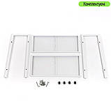 Стелаж етажерка металевий збірний, органайзер для підлоги на 2 полиці 60х26х60 см, білий, фото 5