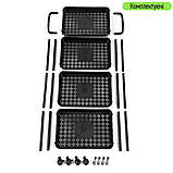 Етажерка мобільна на колесах, полиця органайзер чотириярусна пластикова 41х25х101см, чорна, фото 5