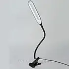 Настільна світлодіодна LED лампа на прищіпці, гнучка, Чорна / Світильник з прищіпкою та гнучкою ніжкою, фото 10