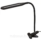 Настільна світлодіодна LED лампа на прищіпці, гнучка, Чорна / Світильник з прищіпкою та гнучкою ніжкою, фото 4