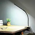 Настільна світлодіодна LED лампа на прищіпці, гнучка, Чорна / Світильник з прищіпкою та гнучкою ніжкою, фото 9