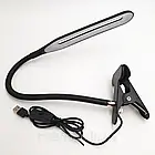 Настільна світлодіодна LED лампа на прищіпці, гнучка, Чорна / Світильник з прищіпкою та гнучкою ніжкою, фото 7