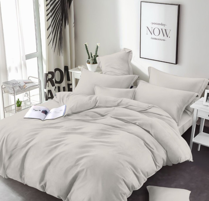 Світла сіра Бязь Gold Lux 125 г, бавовняна однотонна тканина 220 см для пошиття постільної білизни, рулон 50 м, Пакистан