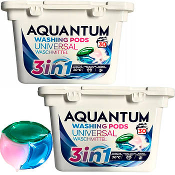 Капсули 60 шт для прання Aquantum 3 в 1