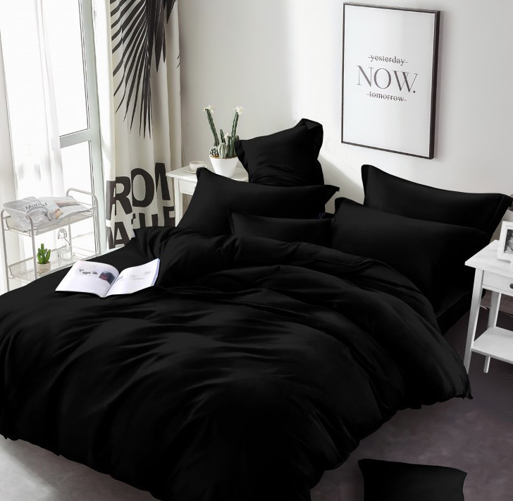 Чорна однотонна тканина 220 см бавовняна Бязь Gold Lux для пошиття постільної білизни, рулон 50 м, Пакистан