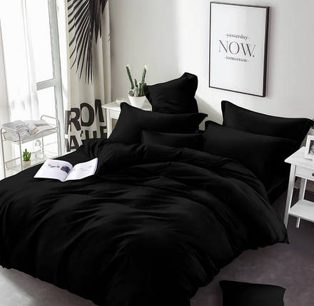 Чорна однотонна тканина 220 см бавовняна Бязь Gold Lux для пошиття постільної білизни, рулон 50 м, Пакистан, фото 1