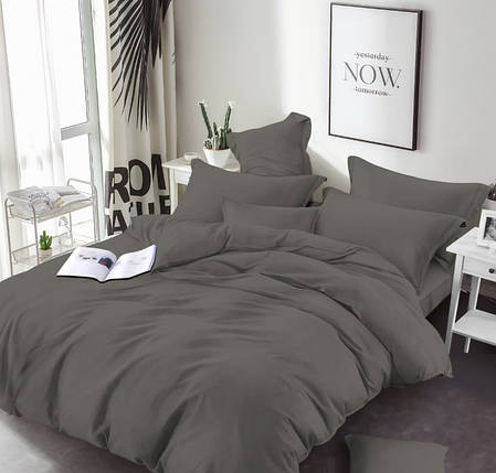 Темна сіра однотонна тканина 220 см Бязь Gold Lux 125 г для пошиття постільної білизни, рулон 50 м, Пакистан, фото 1