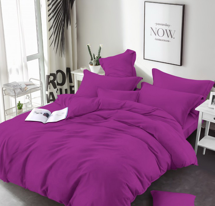 Однотонна Бязь Gold Lux яскрава фіолетова, бавовняна тканина 220 см для пошиття постільної білизни, рулон 50 м, Пакистан