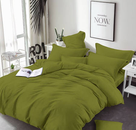 Зелена однотонна тканина хакі 220 см Бязь Gold Lux для пошиття постільної білизни, рулон 50 м, Пакистан, фото 1