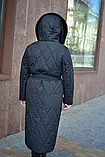 Зимове жіноче тепле довге пальто з капюшоном ПВ-358, фото 5
