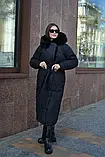 Зимове жіноче тепле довге пальто з капюшоном ПВ-358, фото 7